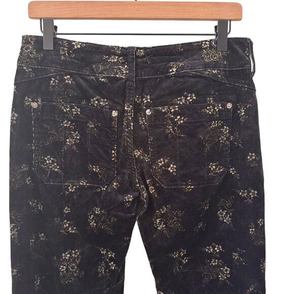 Anthropologie Pilcro The Wanderer Corduroy Pants Black Floral Size 26 - Picture 12 of 16